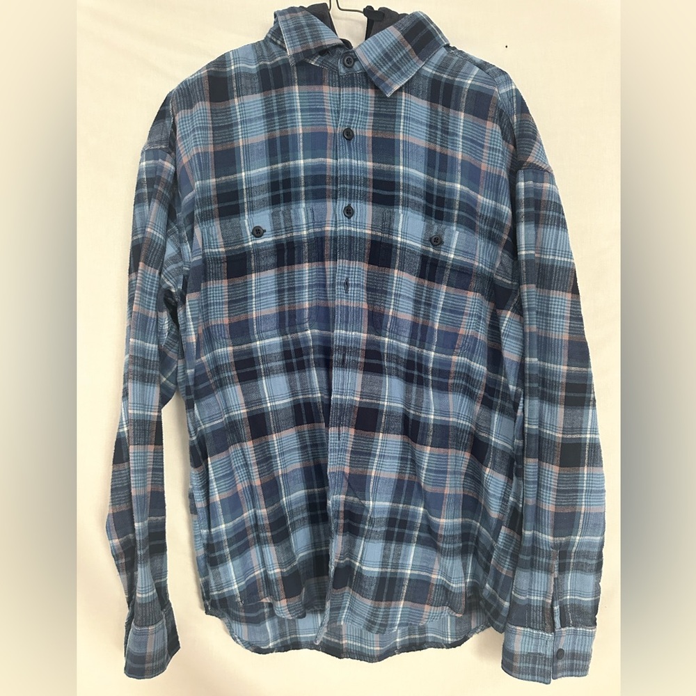 American Eagle button up hoodie blue